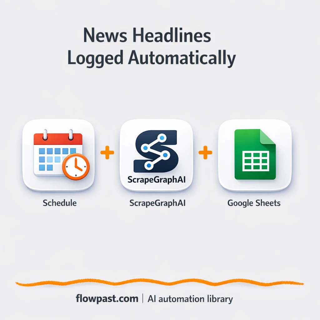 ScrapeGraphAI to Google Sheets, news tracked clean - n8n workflow automation template