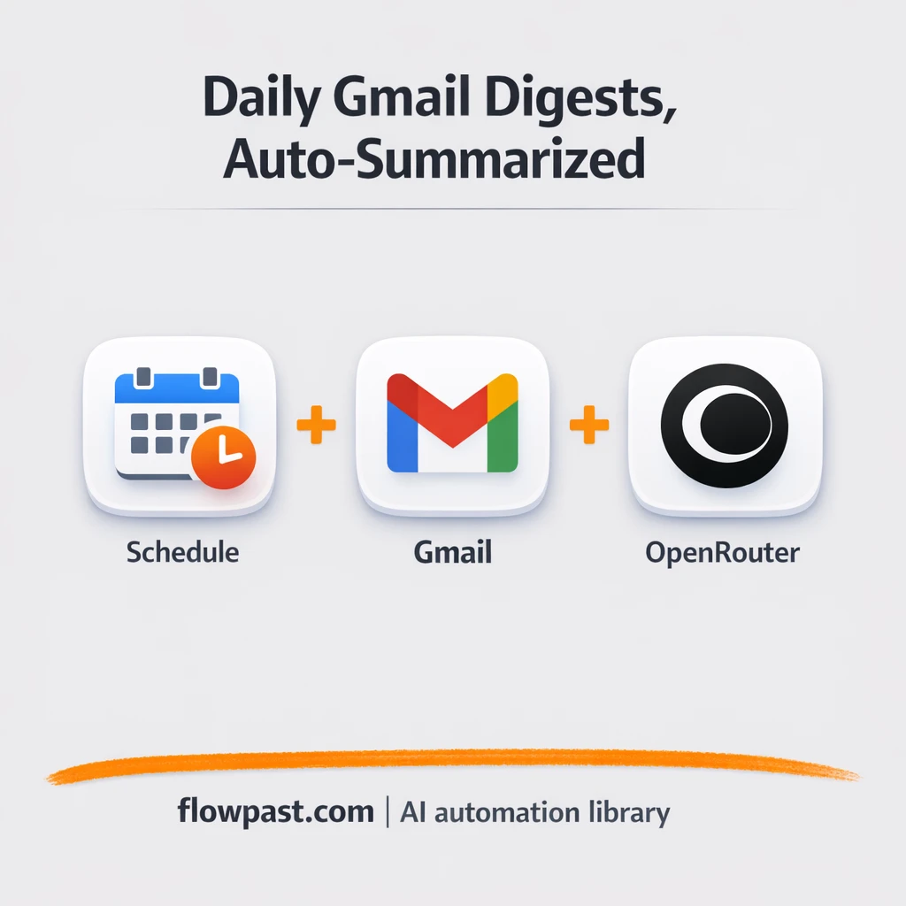 Gmail + OpenRouter: daily inbox digest, zero digging - n8n workflow automation template
