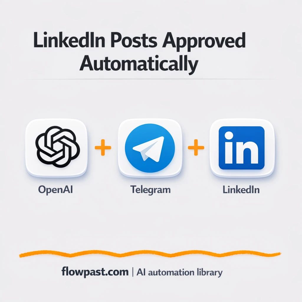 Telegram to LinkedIn, approve posts then publish - n8n workflow automation template
