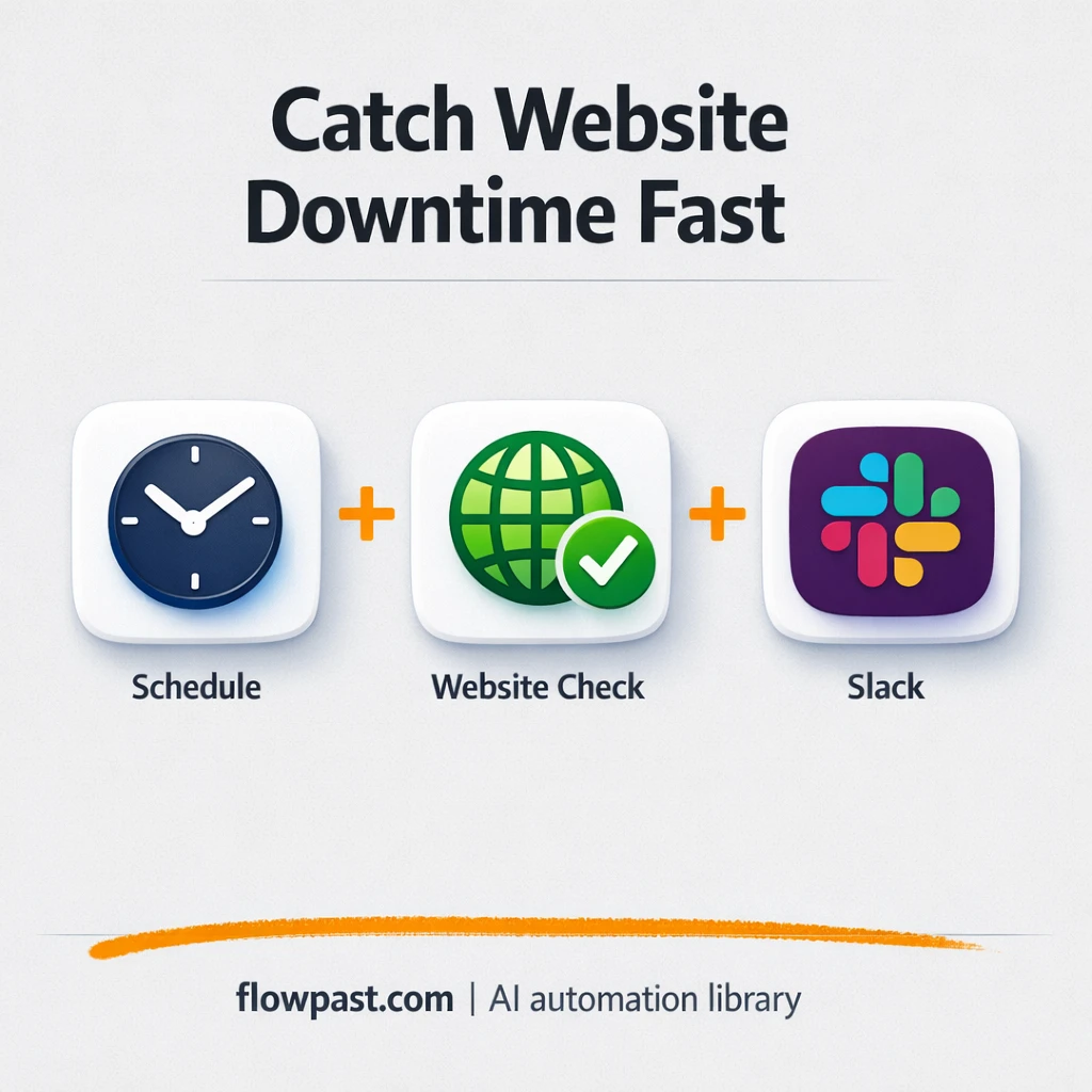 Website uptime alerts to Slack, catch outages fast - n8n workflow automation template