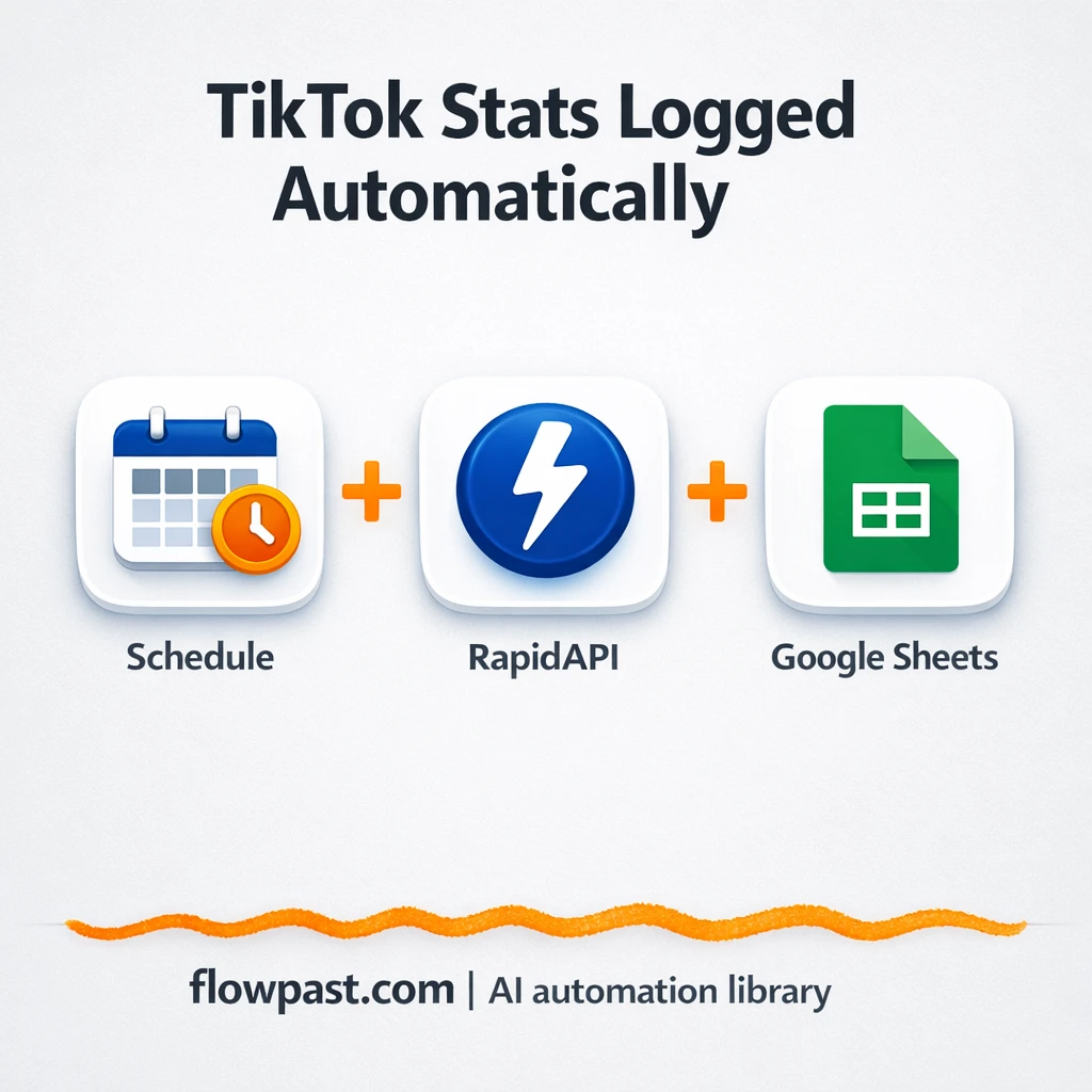 TikTok to Google Sheets, daily stats logged clean - n8n workflow automation template