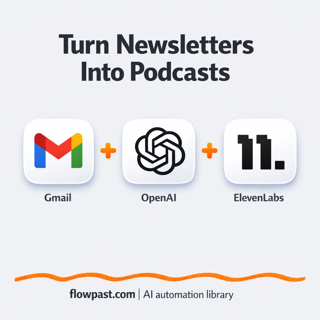 Gmail + ElevenLabs: newsletters you can listen to - n8n workflow automation template