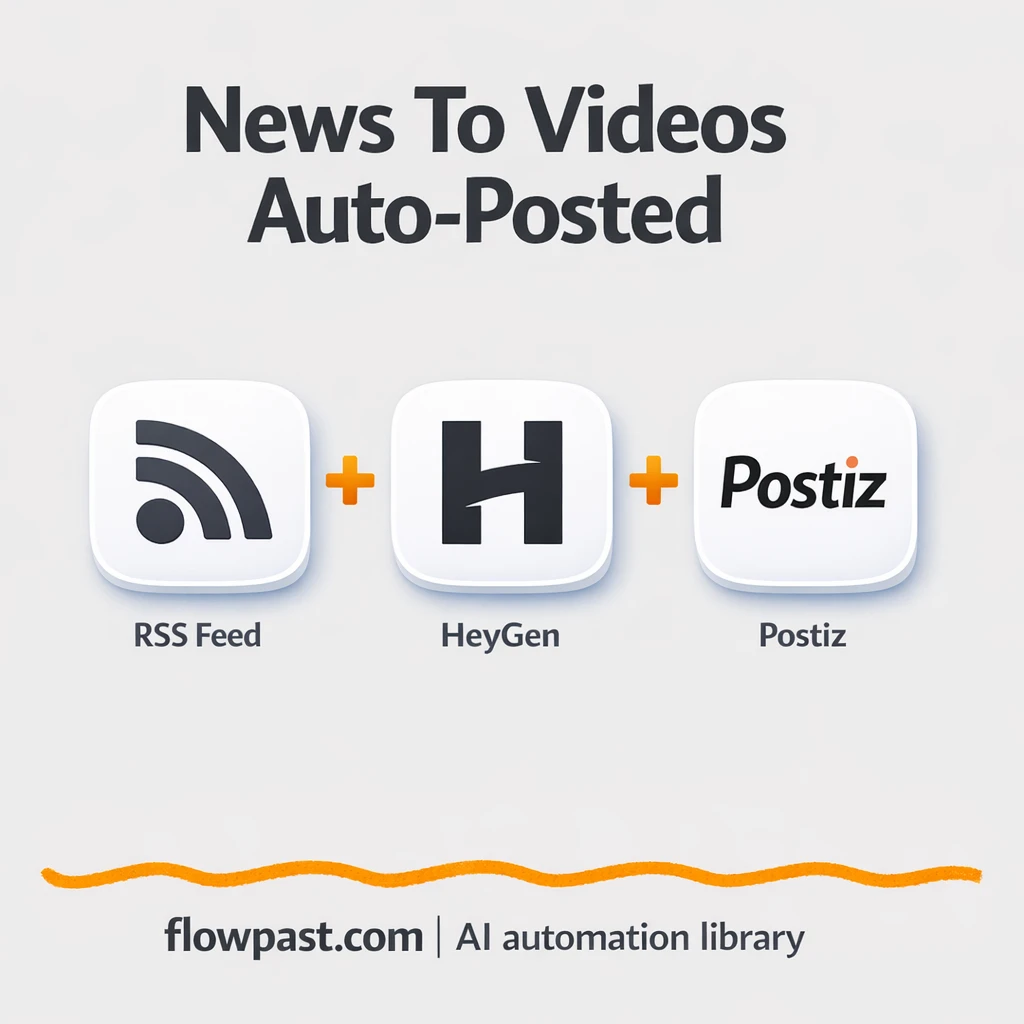 RSS to HeyGen, publish videos via Postiz - n8n workflow automation template