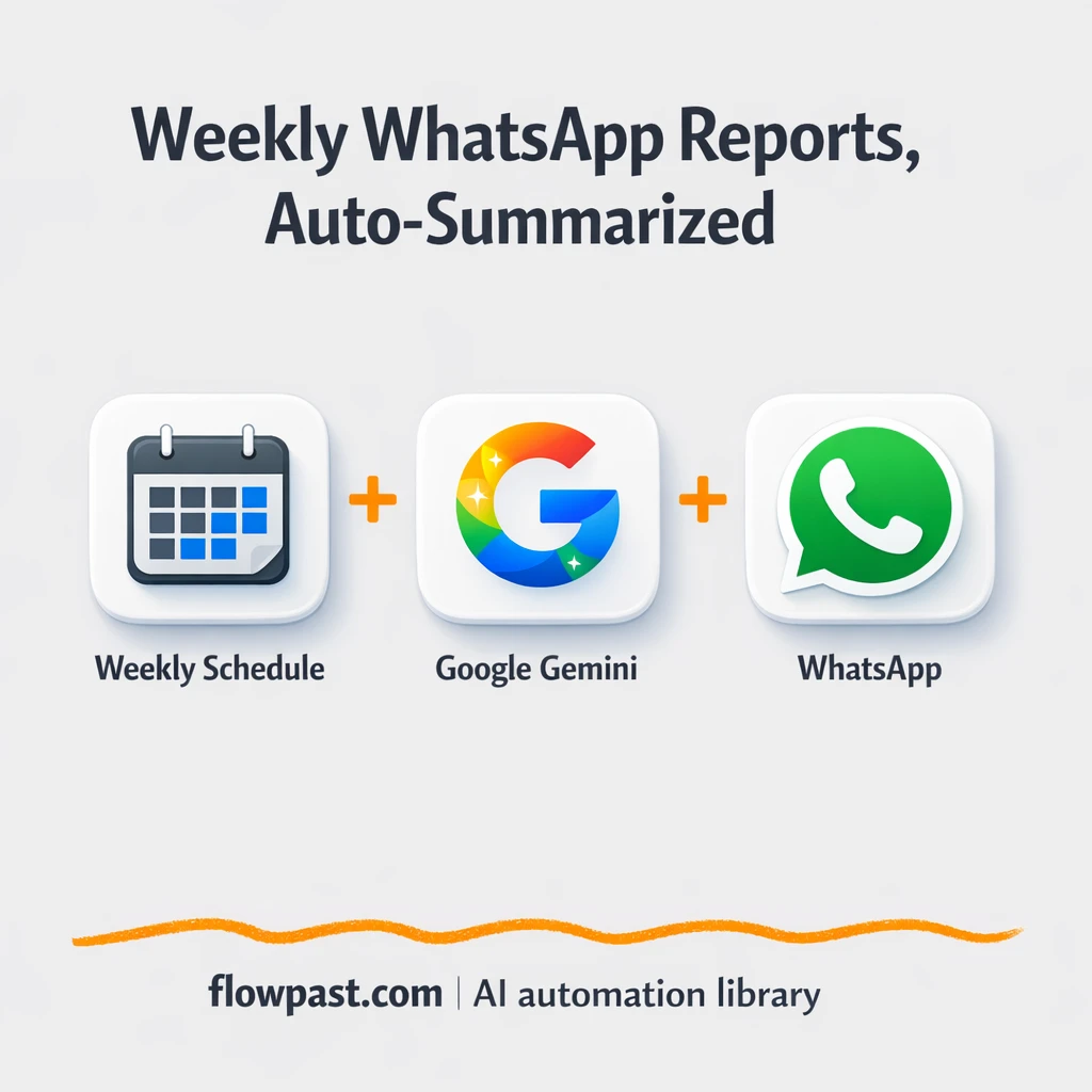 WhatsApp + Google Gemini: weekly team recap posted - n8n workflow automation template