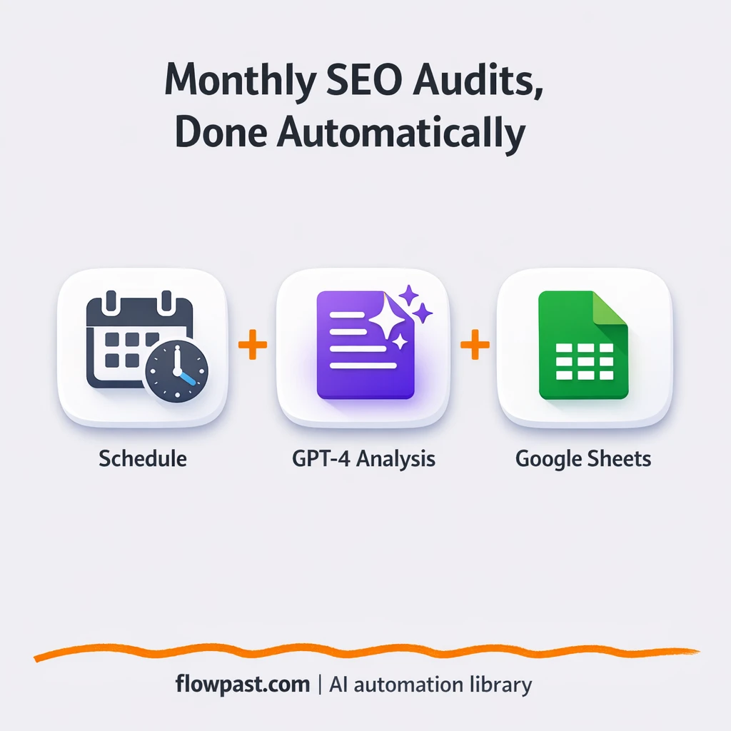 Google Sheets + PageSpeed Insights, SEO audits ready - n8n workflow automation template