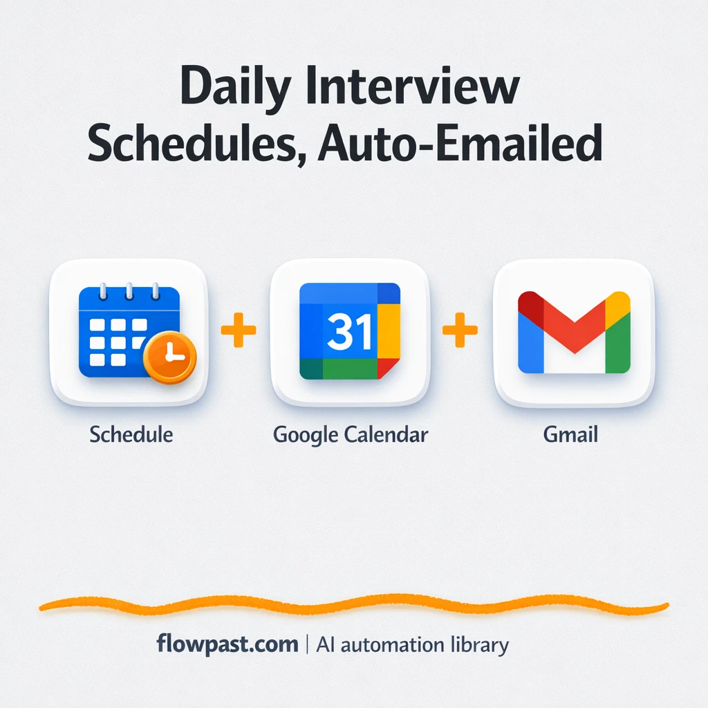Google Calendar to Gmail, interview digests sent daily - n8n workflow automation template