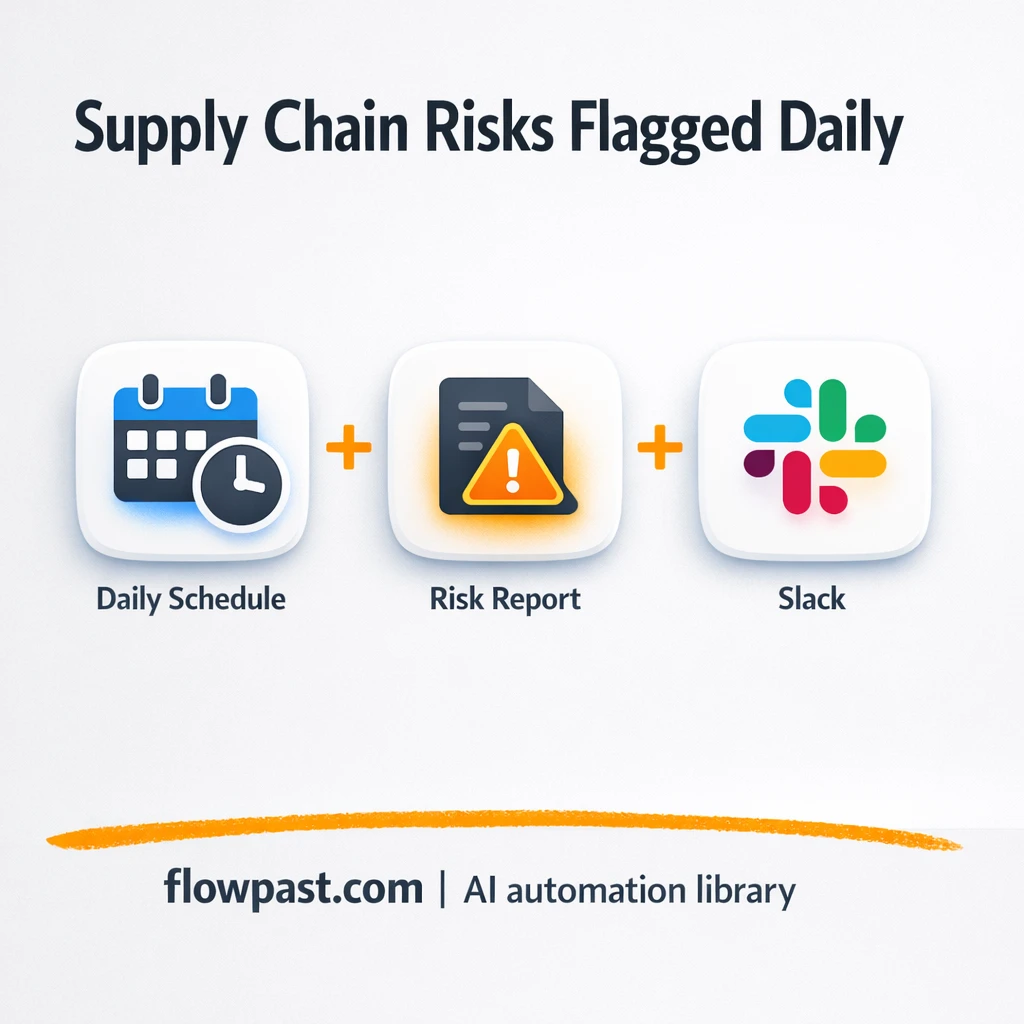 ScrapeGraphAI + Slack: supplier risk alerts you trust - n8n workflow automation template