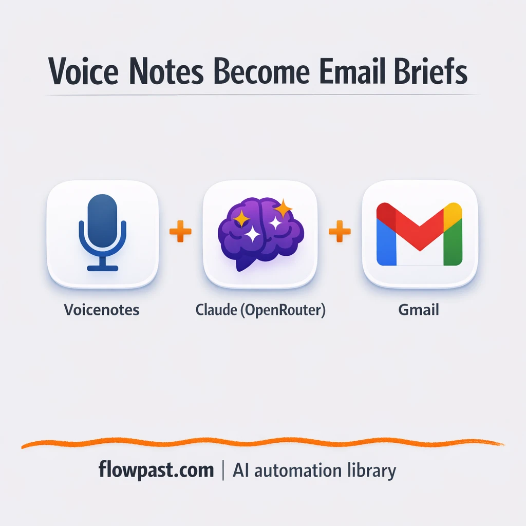 Voicenotes AI to Gmail, polished replies in your inbox - n8n workflow automation template