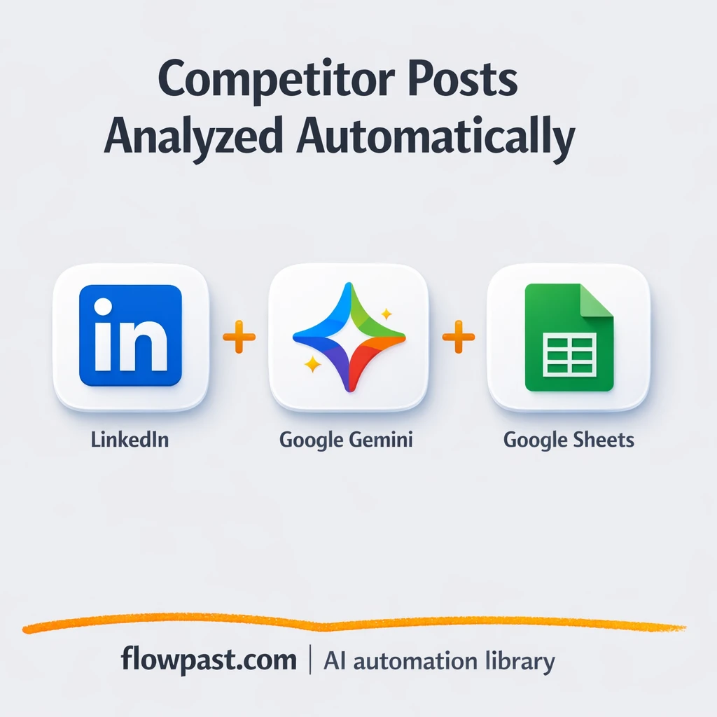 LinkedIn to Google Sheets, competitor insights logged - n8n workflow automation template