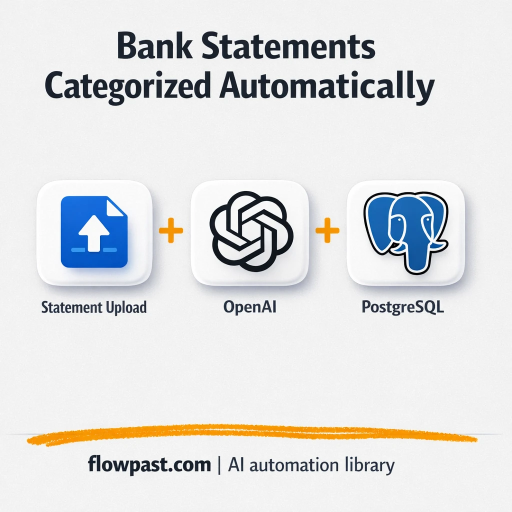 OpenAI + PostgreSQL: clean bank transactions fast - n8n workflow automation template