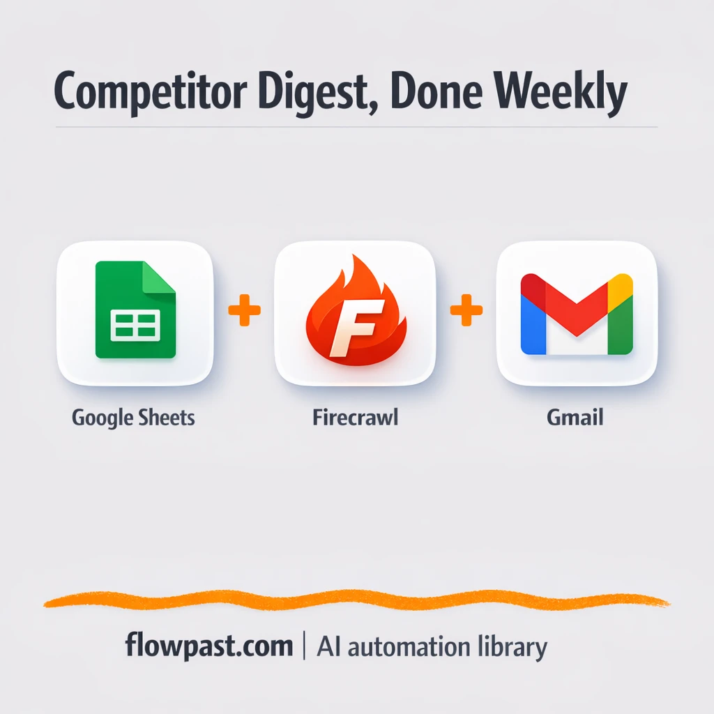 Google Sheets to Gmail, competitor digests delivered - n8n workflow automation template
