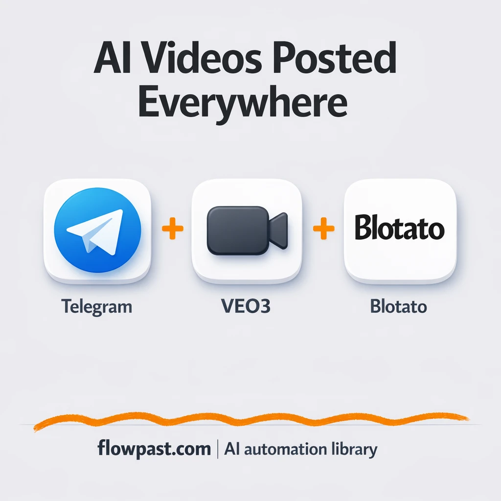 Telegram + Blotato: post AI videos to 9 channels - n8n workflow automation template