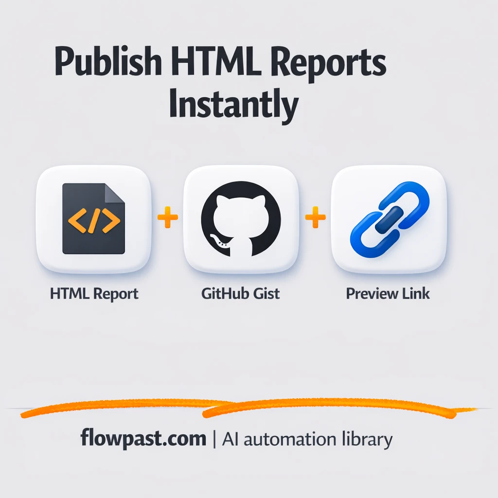 GitHub Gist + Slack: share HTML reports as a link - n8n workflow automation template
