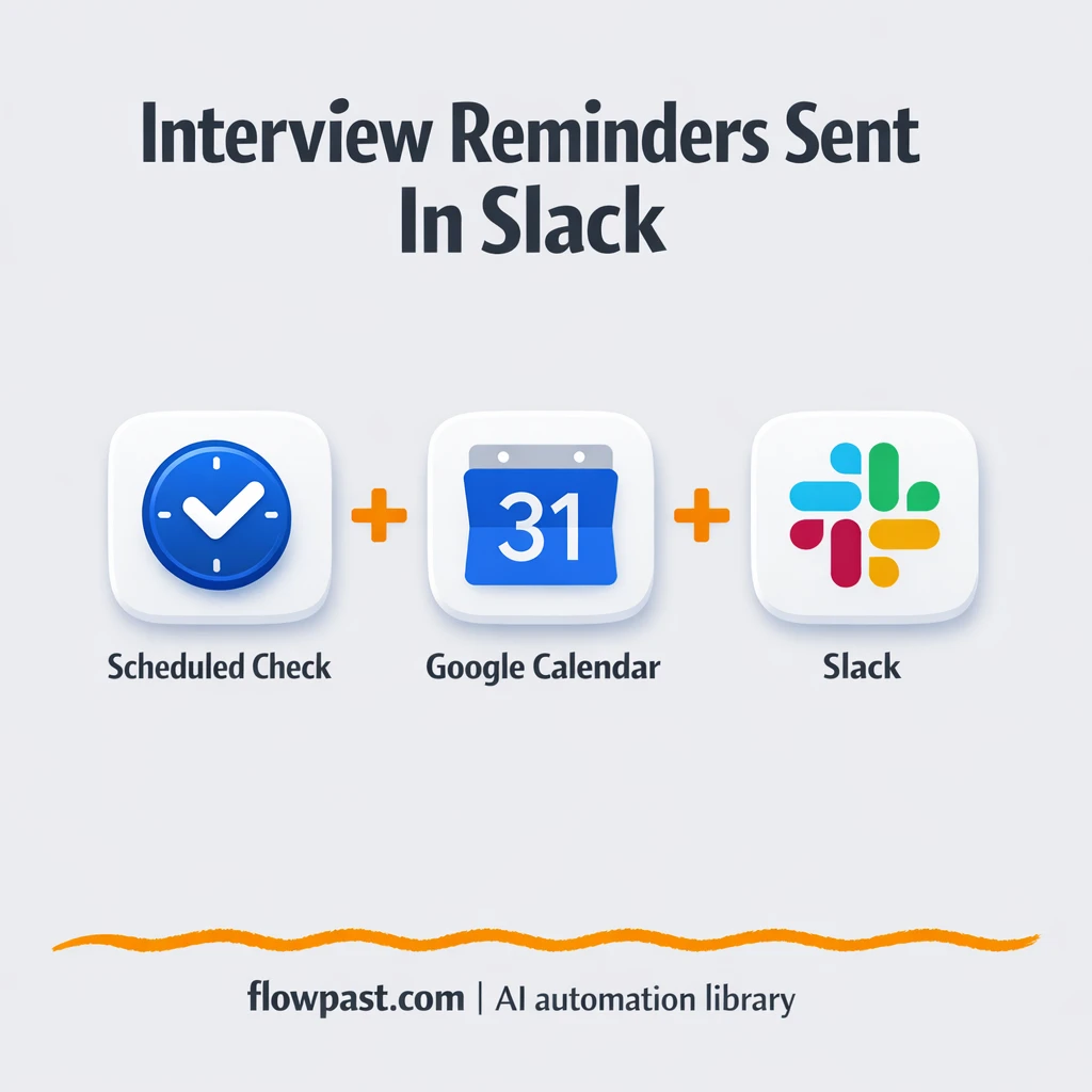 Google Calendar to Slack, interview DMs that land - n8n workflow automation template