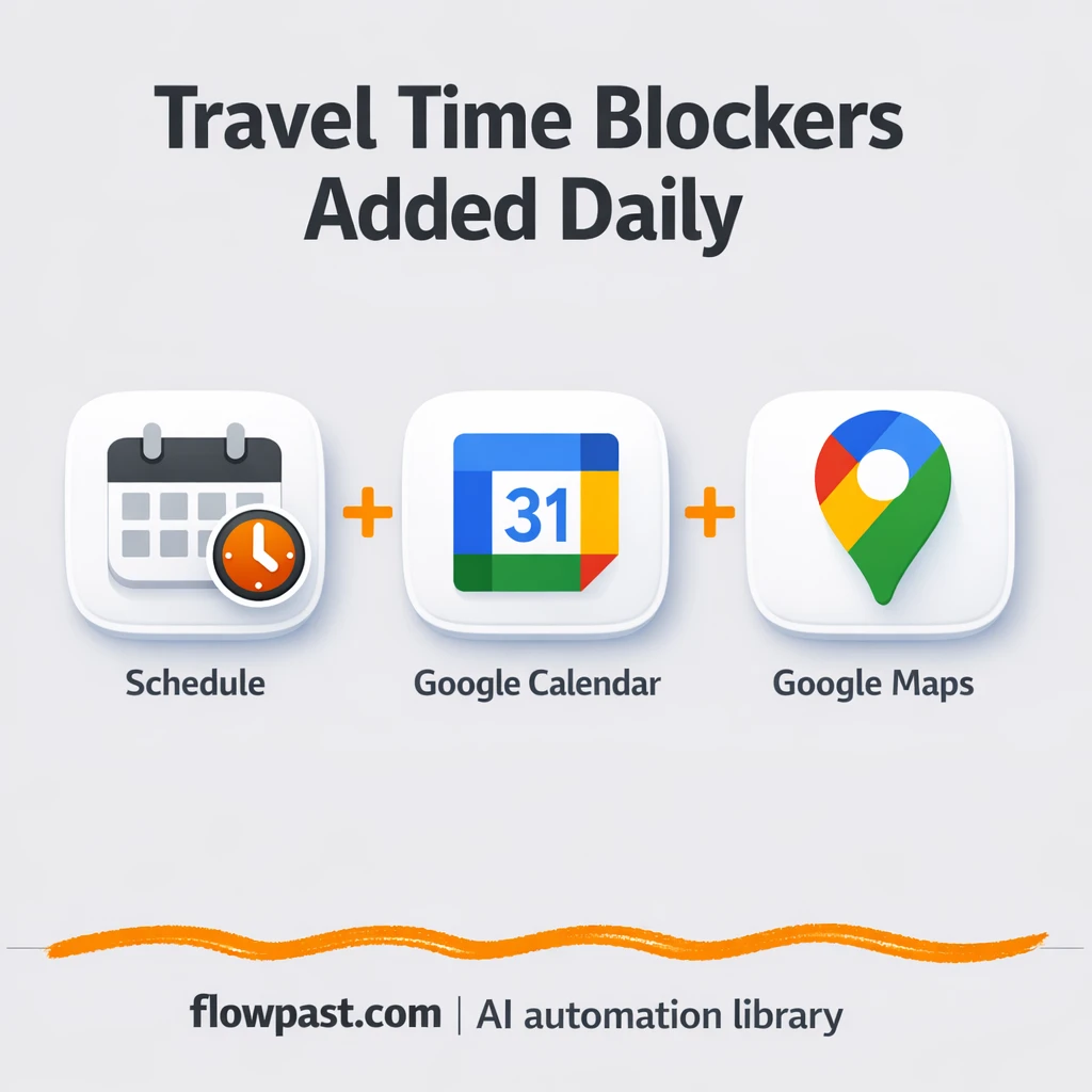 Google Calendar + Google Maps: travel time blocked - n8n workflow automation template