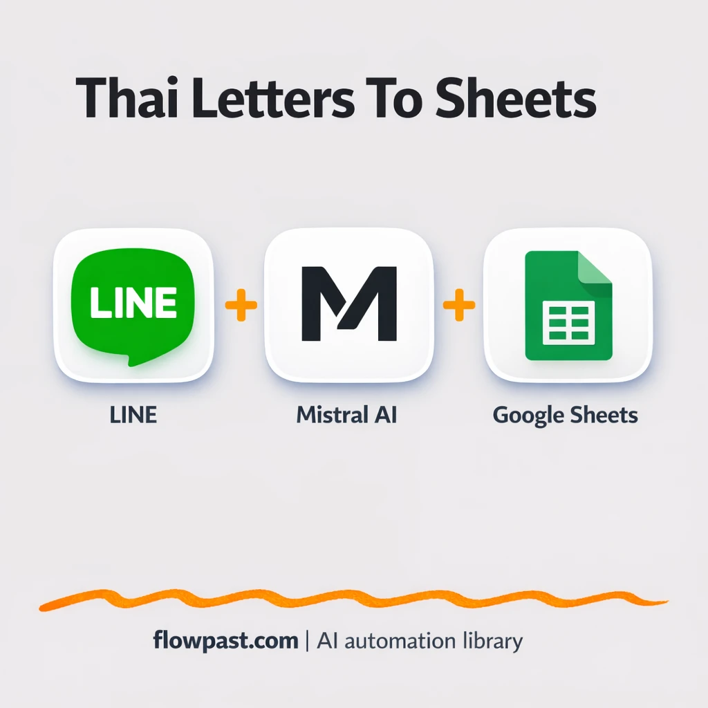 LINE to Google Sheets, Thai letter intake done right - n8n workflow automation template