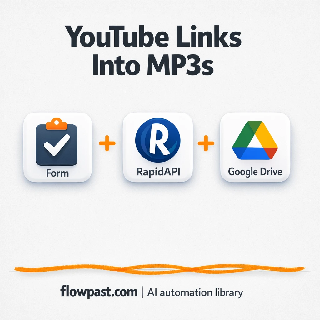 YouTube to Google Drive, MP3s logged in Sheets - n8n workflow automation template