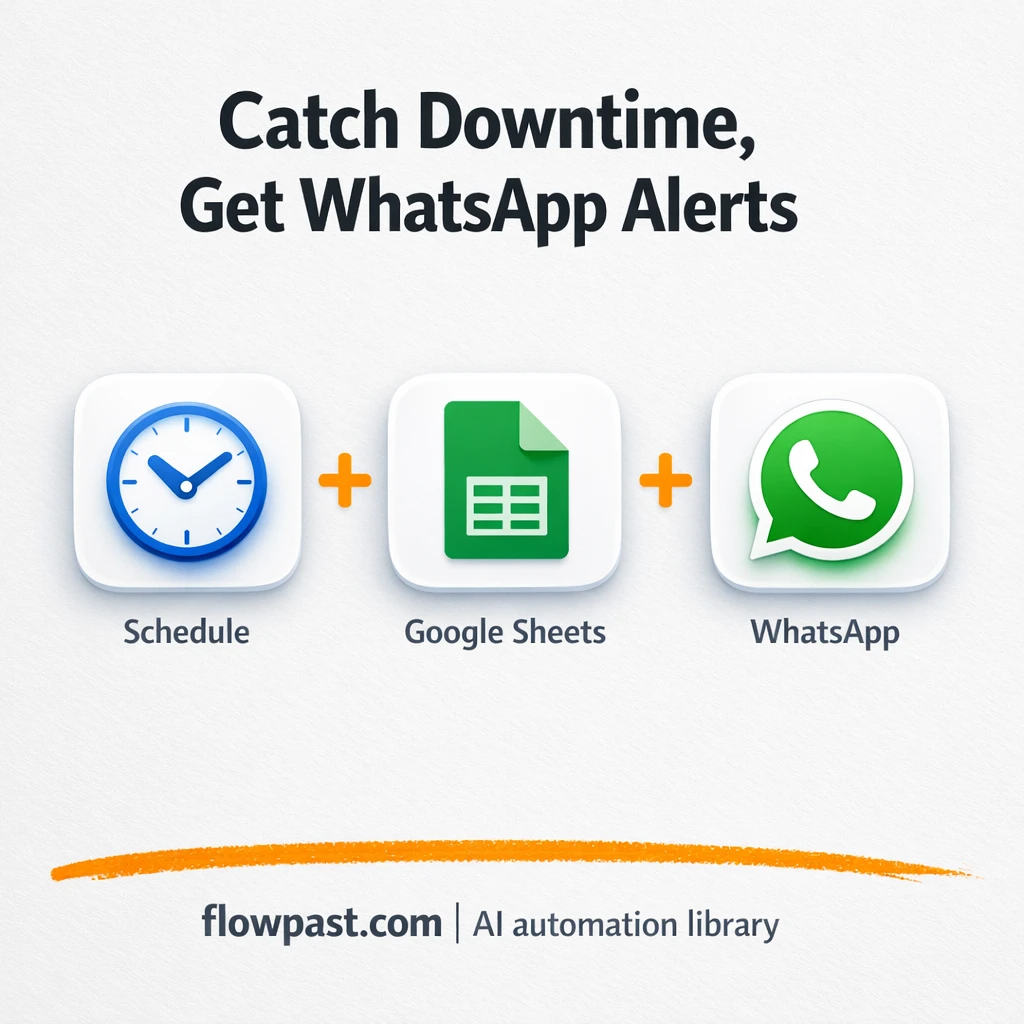 Google Sheets to WhatsApp, API downtime alerts - n8n workflow automation template