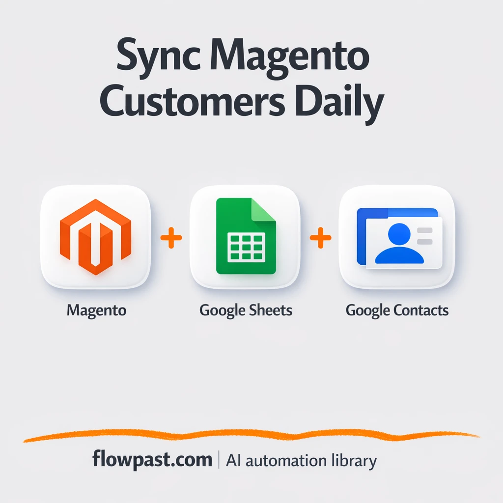 Magento to Google Contacts, deduped leads ready - n8n workflow automation template