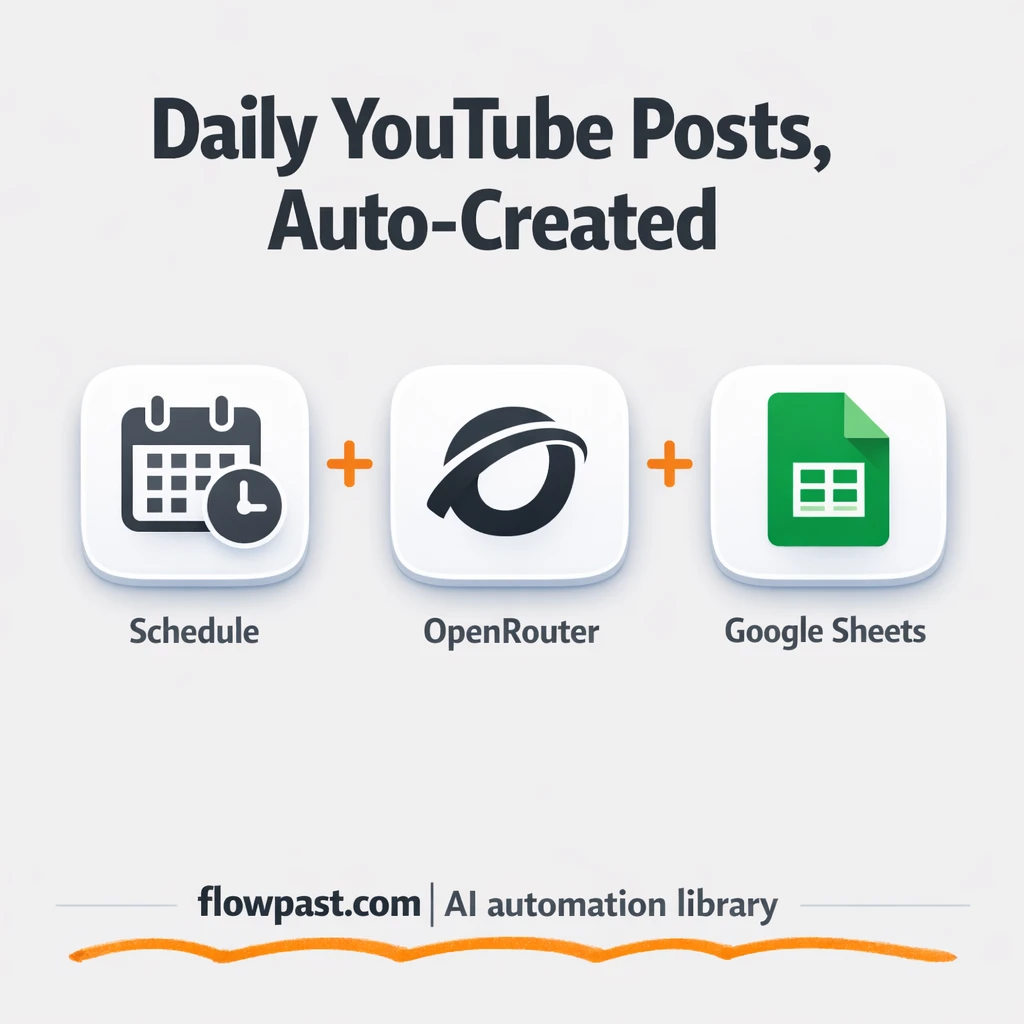 YouTube + Google Sheets: daily community posts ready - n8n workflow automation template