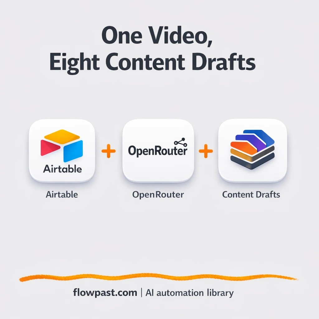YouTube to Airtable, repurposed posts ready to edit - n8n workflow automation template