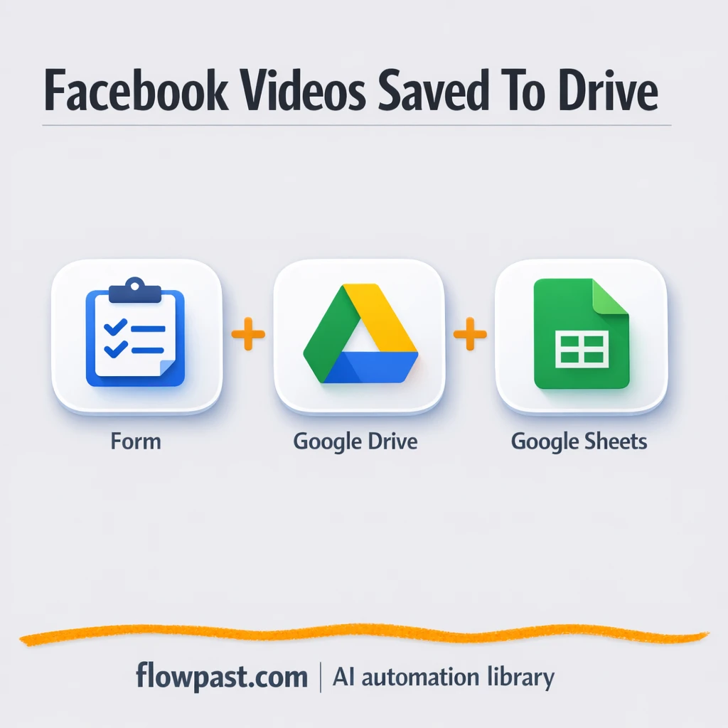 Facebook to Google Drive, MP4s saved and shared - n8n workflow automation template