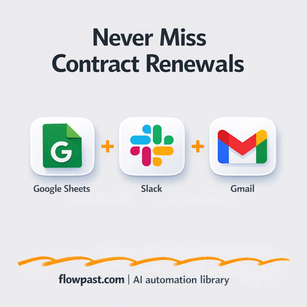 Google Sheets + Slack: contract renewals never missed - n8n workflow automation template