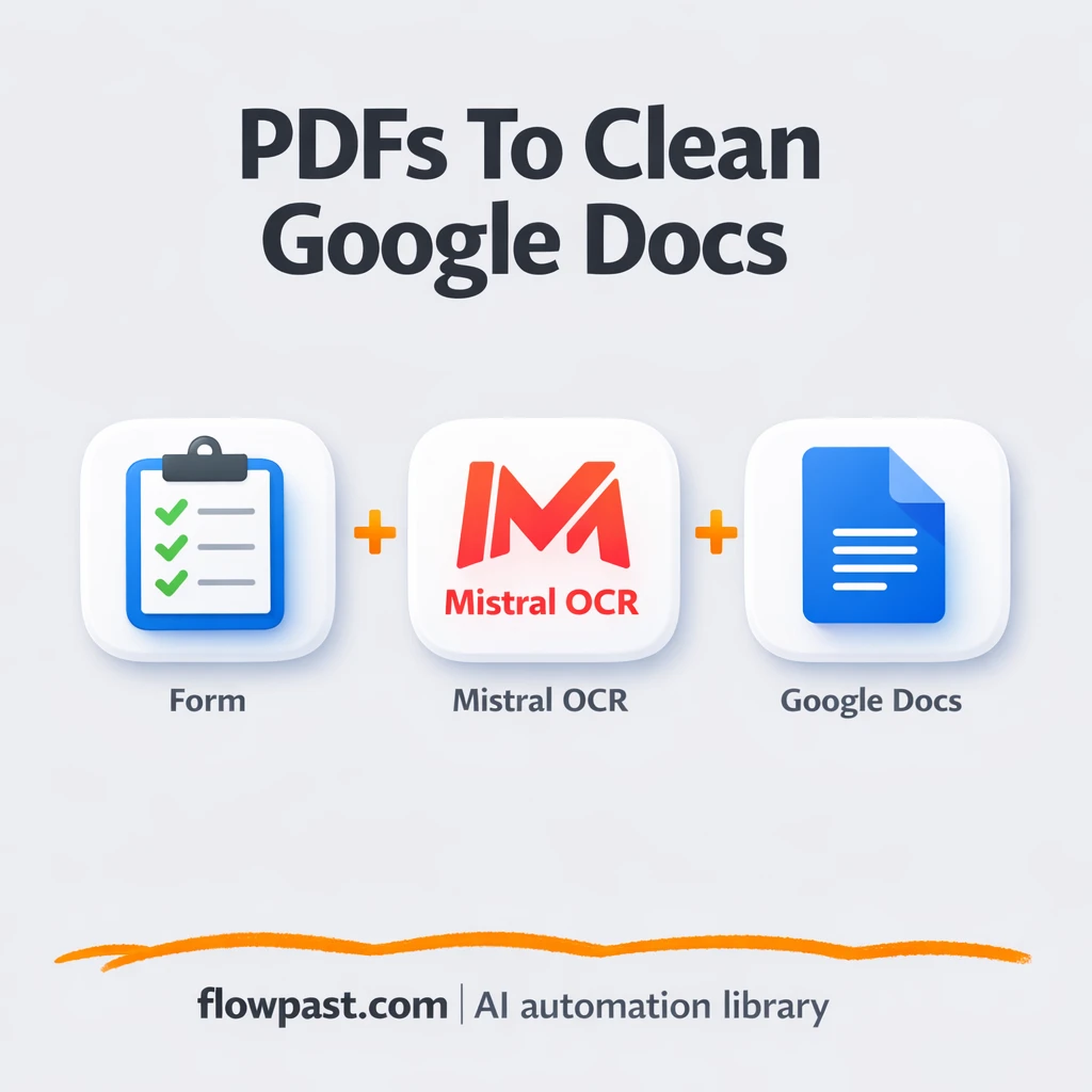 Mistral OCR + Google Docs: clean PDFs, ready to edit - n8n workflow automation template