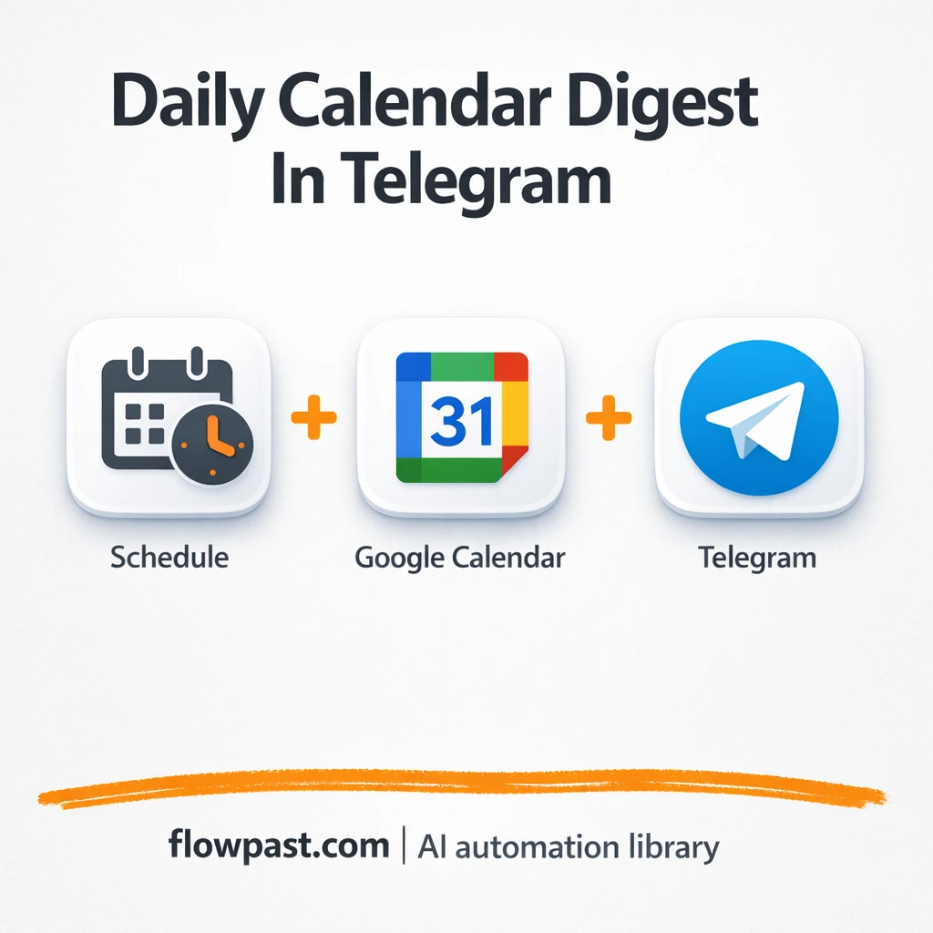 Google Calendar to Telegram, daily agenda in one message - n8n workflow automation template