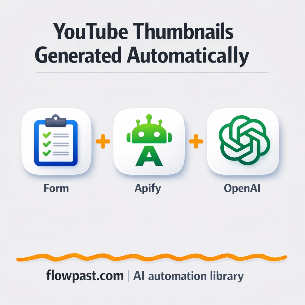 YouTube + OpenAI, thumbnails generated and sized - n8n workflow automation template