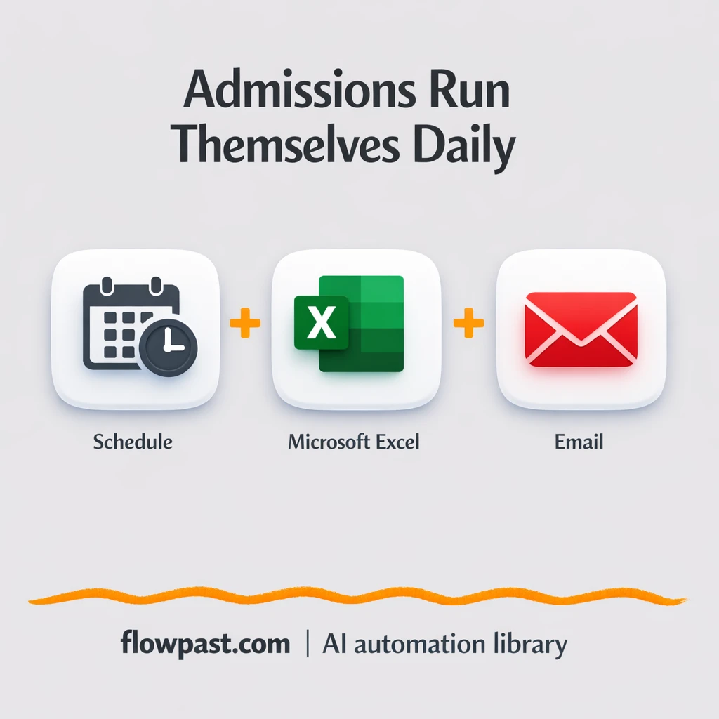 Excel + Email: clean admissions and instant welcomes - n8n workflow automation template