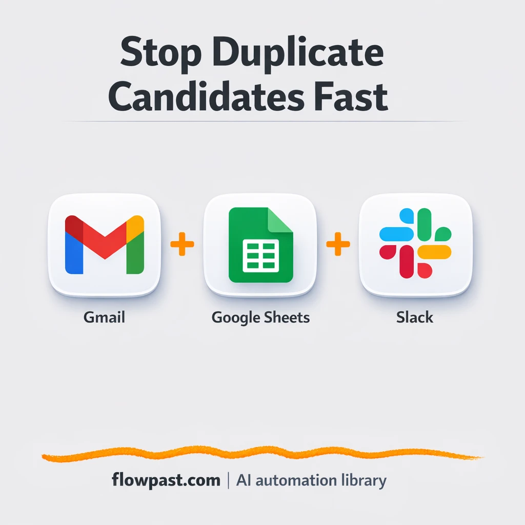 Gmail + Google Sheets: catch duplicates, alert Slack - n8n workflow automation template