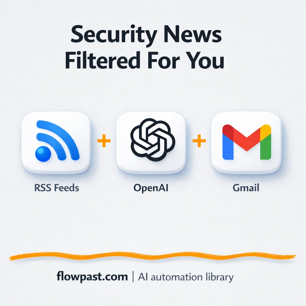 RSS to Gmail, security news filtered for your stack - n8n workflow automation template