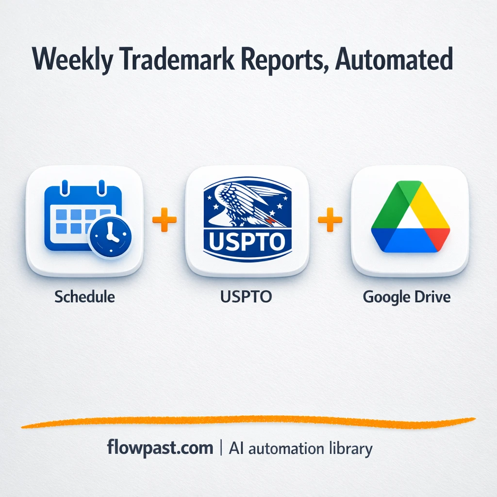RapidAPI to Google Drive, weekly trademark CSVs - n8n workflow automation template