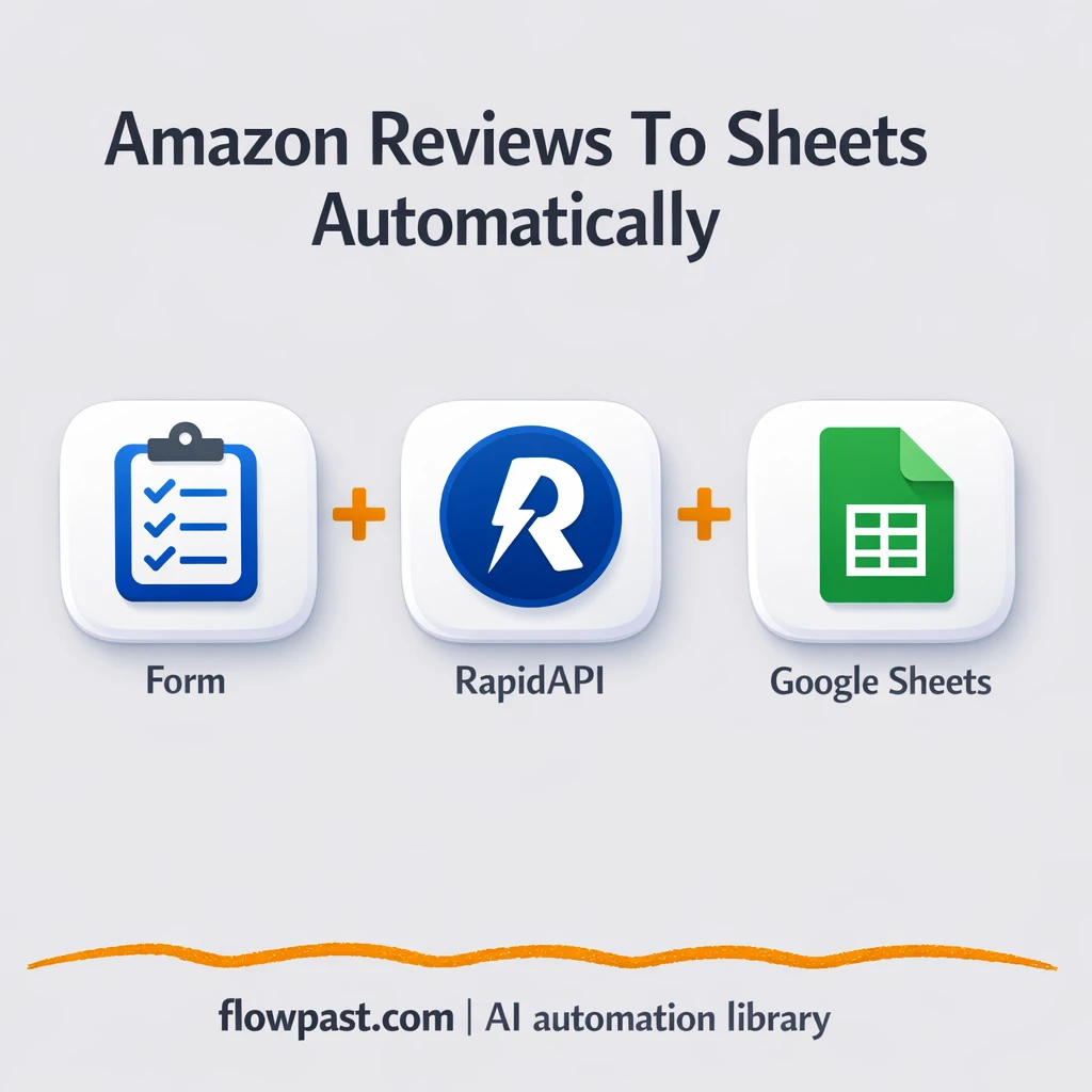 Amazon reviews to Google Sheets via RapidAPI, clean - n8n workflow automation template