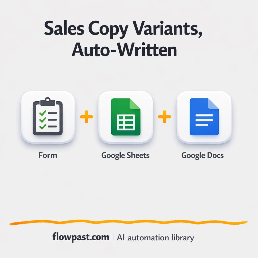 Google Sheets to Google Docs, sales page variants fast - n8n workflow automation template
