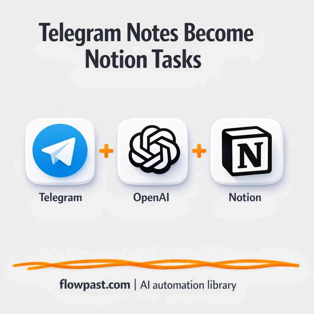 Telegram to Notion, tasks captured as you message - n8n workflow automation template