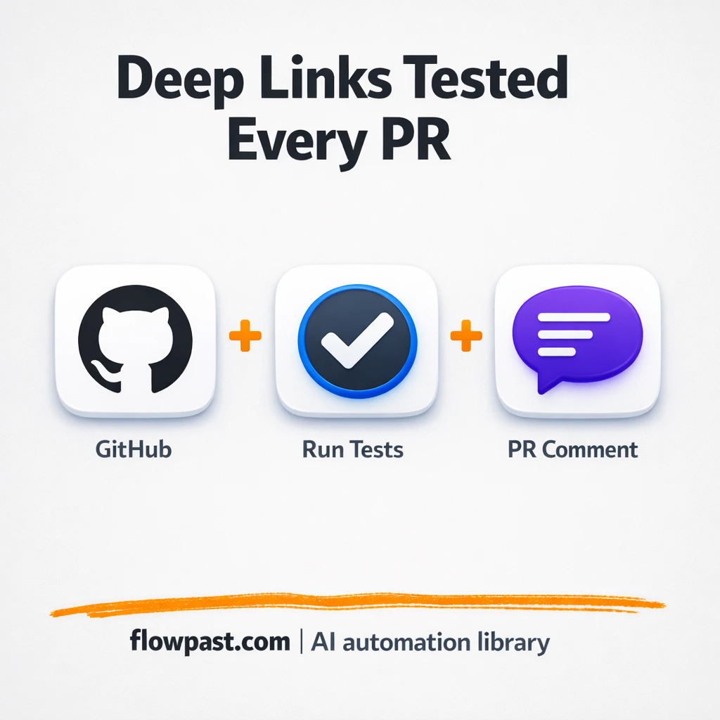 GitHub PR comments that catch broken deep links - n8n workflow automation template
