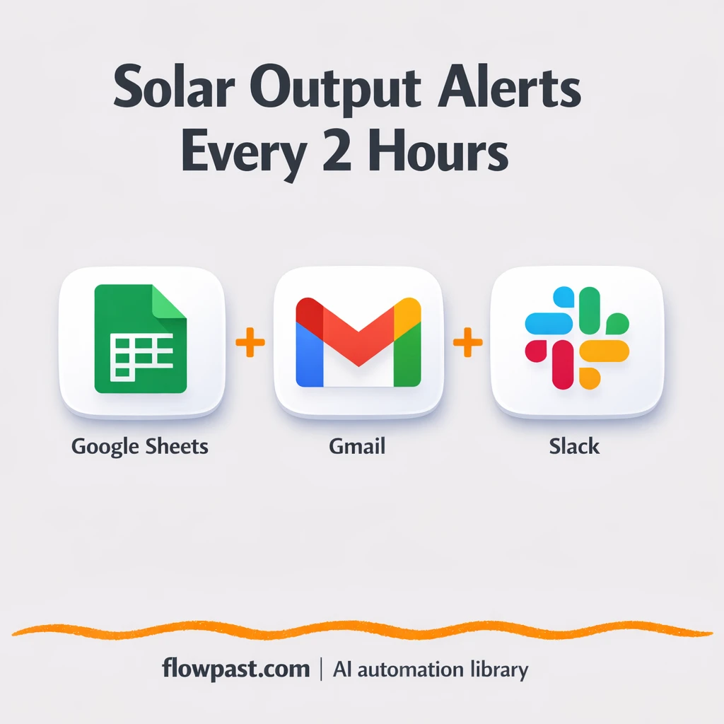 Gmail + Google Sheets alerts for low solar output - n8n workflow automation template