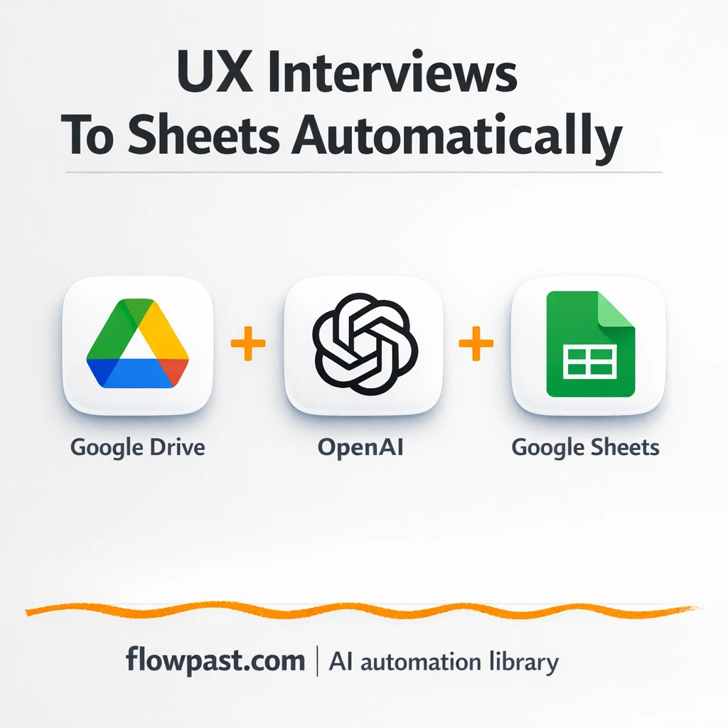 Google Drive to Google Sheets, UX insights logged - n8n workflow automation template