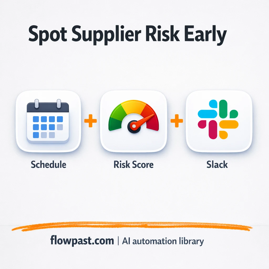 ScrapeGraphAI + Slack: supplier risk alerts you trust - n8n workflow automation template