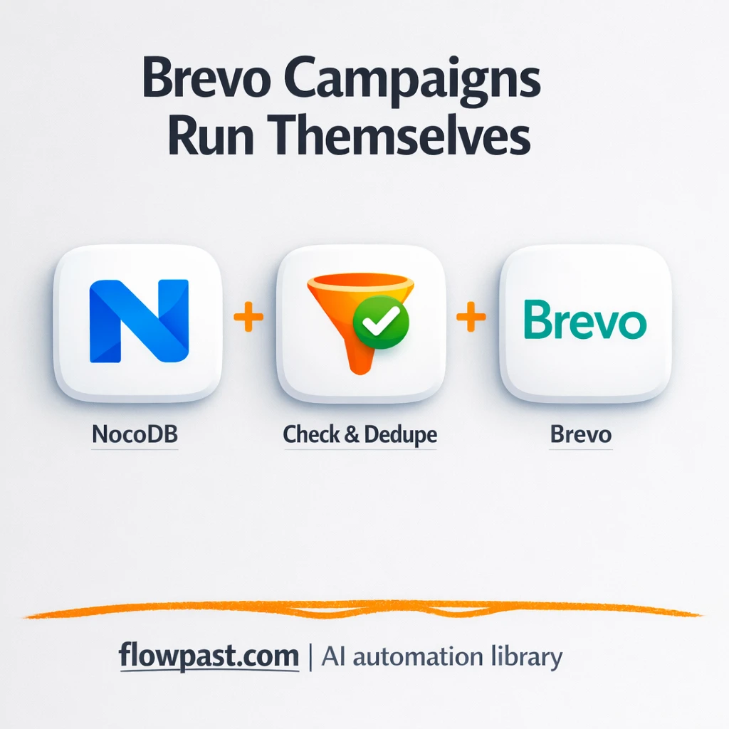 NocoDB to Brevo, clean sends with status tracking - n8n workflow automation template