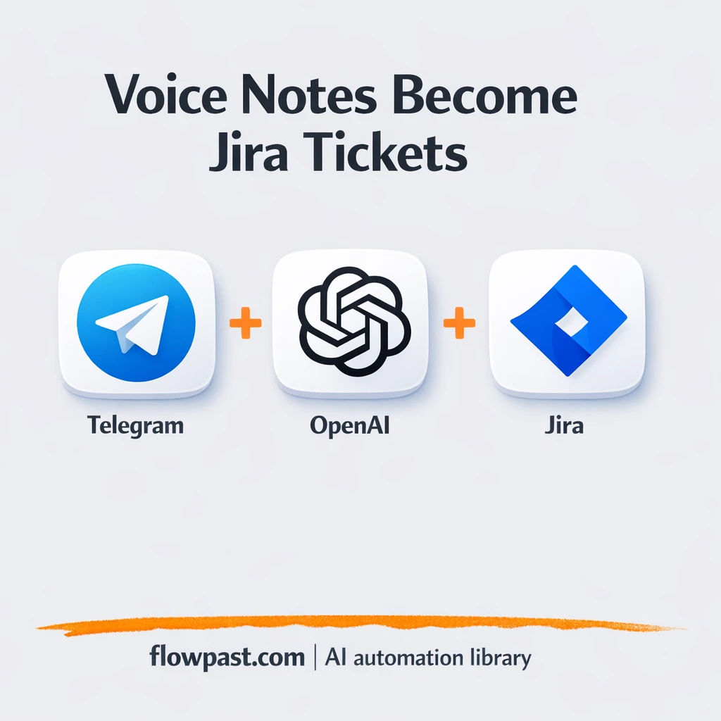 Telegram to Jira, voice notes become clean tickets - n8n workflow automation template