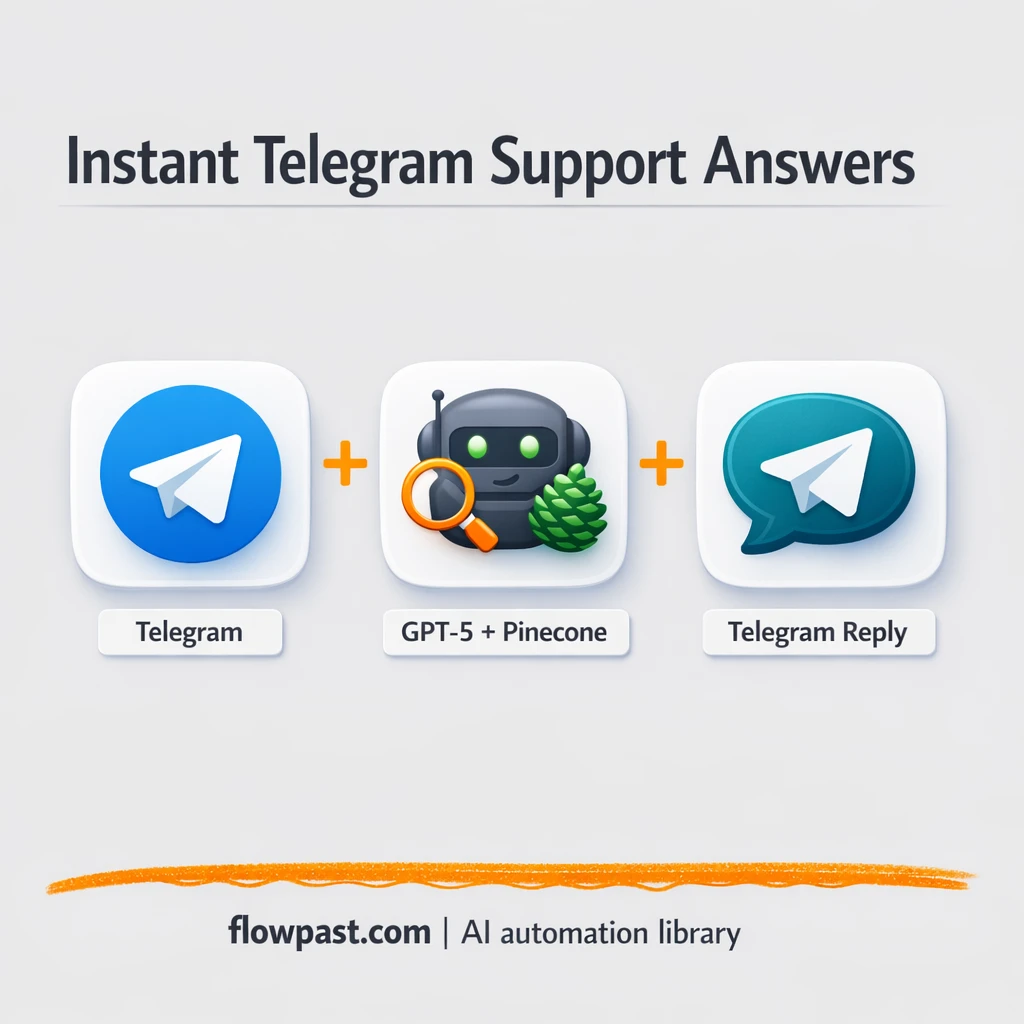 Telegram + Pinecone: FAQ replies stay consistent - n8n workflow automation template