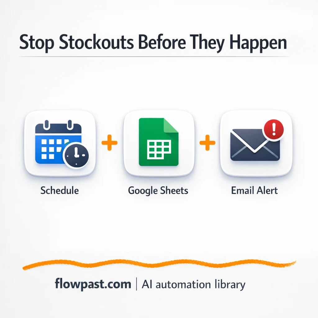 Google Sheets + Gmail: pharmacy stock alerts daily - n8n workflow automation template