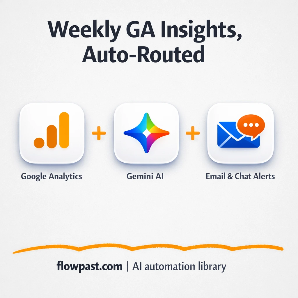 Google Analytics to Gmail, smarter weekly updates - n8n workflow automation template