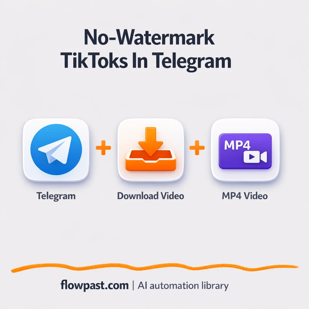 Telegram + TikTok: watermark free MP4s in chat - n8n workflow automation template