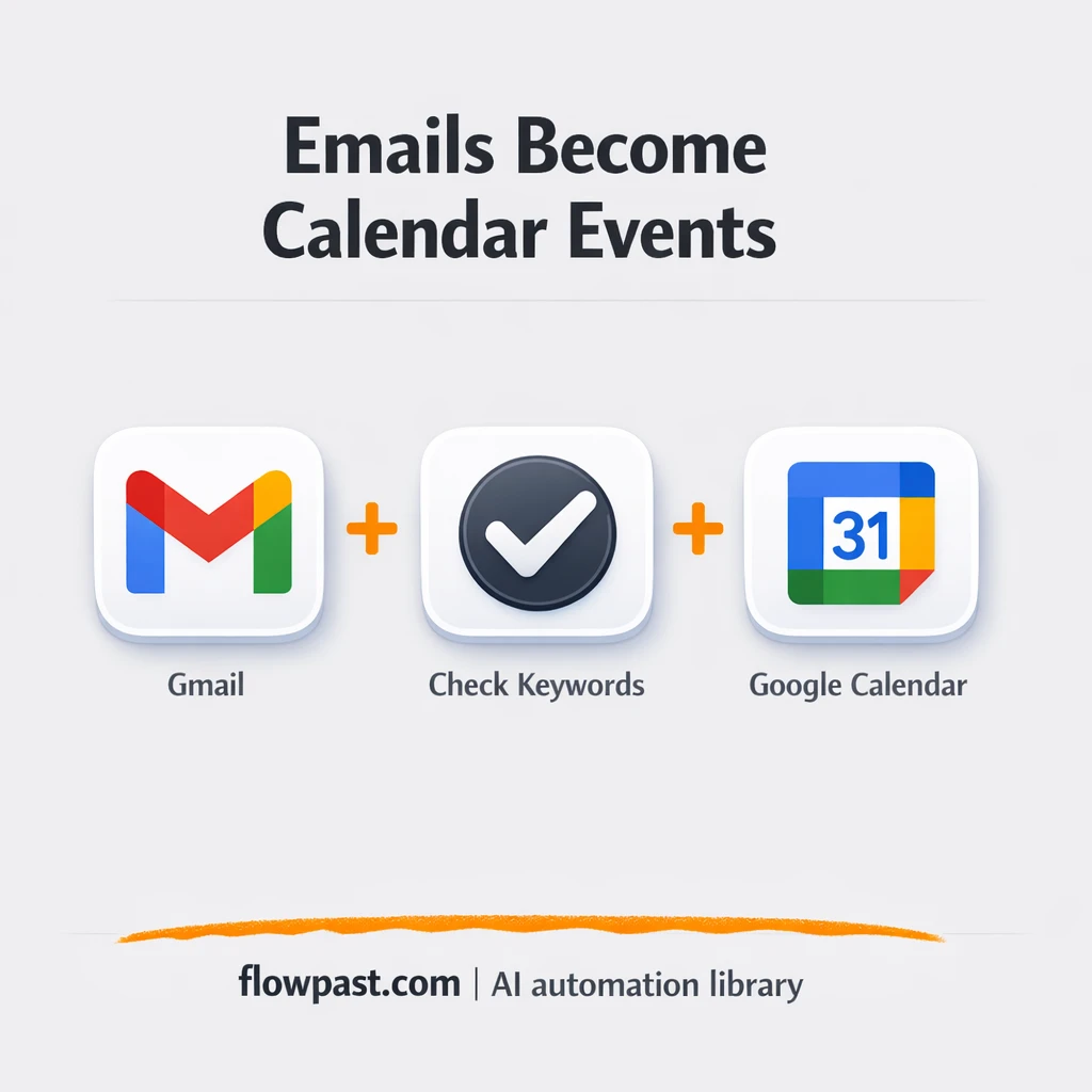 Gmail to Google Calendar, meetings logged automatically - n8n workflow automation template