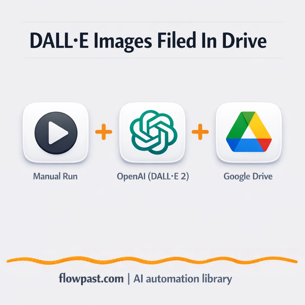 DALL-E to Google Drive, image variations filed neatly - n8n workflow automation template