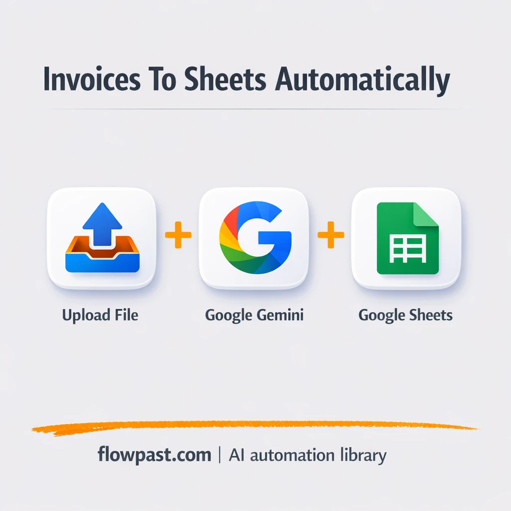 Google Gemini to Google Sheets, invoices logged clean - n8n workflow automation template